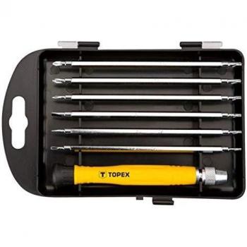 Topex 39D551 - Pack de 7 piezas, destornilladores de precisión