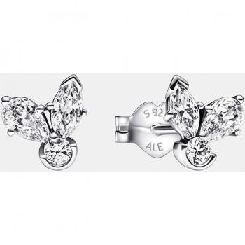Pandora Sparkling Herbarium Sterling Silver Stud Earrings with Zirconia 292406C01