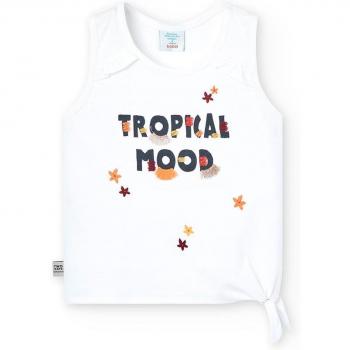 Camiseta sin mangas para niña Boboli con dibujo frontal, modelo 448039