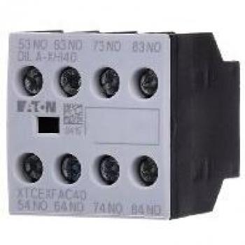 Contacto auxiliar Eaton DILA-XHI40, 4 polos, 4 NO, montaje frontal, terminal roscado, 230V@4A