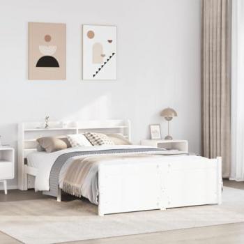 Estructura de cama con cabecero blanco 140x200 cm sin colchón