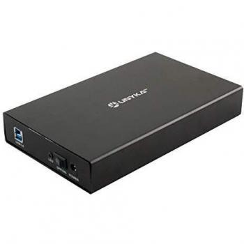 UNYKAch Carcasa Externa LOK 0.3 para Disco Duro de 3.5 HDD , Instalación Plug&Play, Diseño en Aluminio para Mejor Regulación de Temperatura y USB 3.0 – Medidas: 195 x 118 x 33 mm