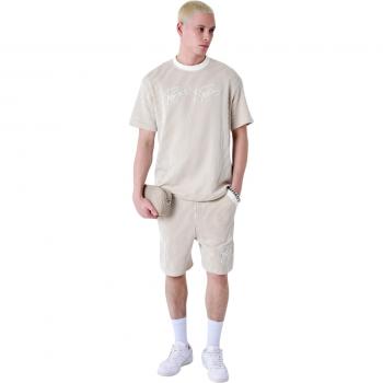 Project X Paris Beige Seersucker Ribbed Shorts