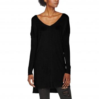Urban Classics Ladies Fine Knit Oversize V-Neck Sweater Sudadera, Negro