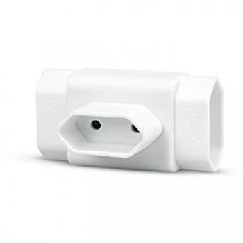 Adaptador Triple Frontal Europlug Garza - Robusto, 3 Tomas con Toma de Tierra y Protección Infantil, Blanco