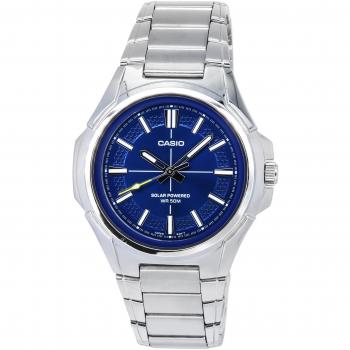 Casio Standard Men's Solar Stainless Steel Analog Watch with Blue Dial MTP-RS100D-2A