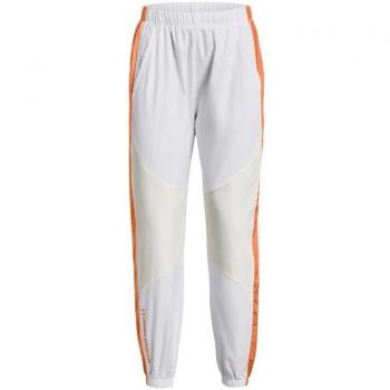 Pantalón de mujer Under Armour RUSH™ Woven, color blanco, talla XS, fabricado en borreguillo de algodón