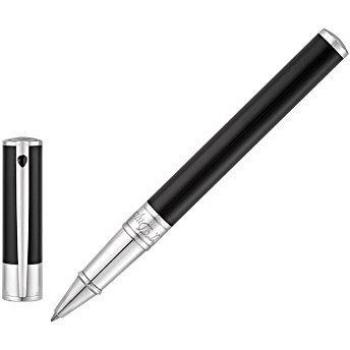 S.T. Dupont D-Initial Black and Silver Rollerball Pen