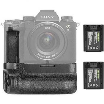 Neewer Empuñadura de Batería Vertical Compatible con Cámaras Sony A7IV A9II A7RIV Reemplazo para Sony VG-C4EM con 2 Paquetes 7,2v 2280mAh 16,4Wh Batería Recargable de Iones de Litio