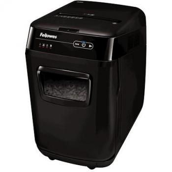 Fellowes AutoMax 200C Auto Feed Shredder - Type: Paper Shredder, Features: Automatic paper feeding (up to 200 sheets), Cross-cut shredder, P-4 security level, 60-minute continuous run time