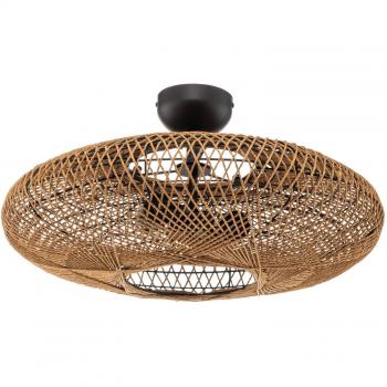 Plafón de Techo Hedda de Sisal y Metal - Trio Iluminación, Pantalla de Fibras Naturales, Diseño Moderno, Ideal para Decoración Interior