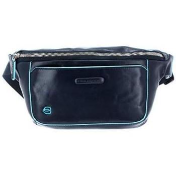 Piquadro Blue Square Leather Fanny Pack 29 cm - Blue