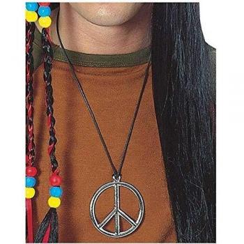Rubies - Collar símbolo de la Paz, accesorio disfraz de hippie