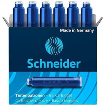 Instrumentos de escritura Schneider cartuchos de tinta estándar, cabe en SCHNEIDER y muchos otros, azul real, 6