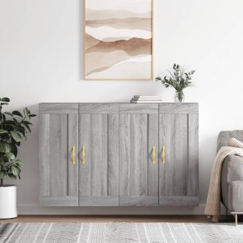 Armarios de pared de madera multicapa gris Sonoma - 2 piezas