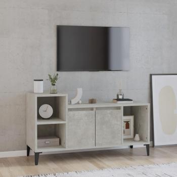 Mueble para TV de madera contrachapada gris hormigón 100x35x55 cm