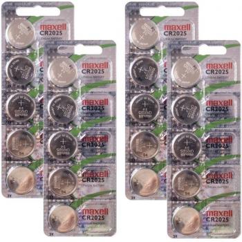 Pilas de Botón Maxell CR2025 3V - Pack de 20 Unidades
