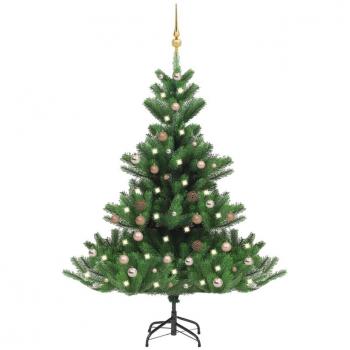 vidaXL Nordmann Fir Artificial Christmas Tree LED & Ball Set Green 150cm