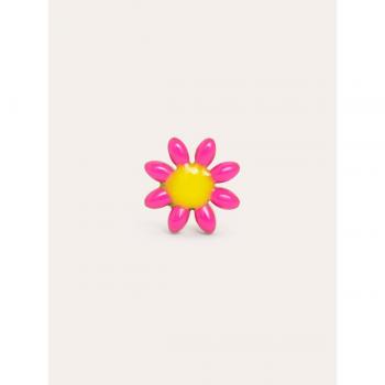 Pendiente Suelto Pink Daisy May de acero bañado en oro