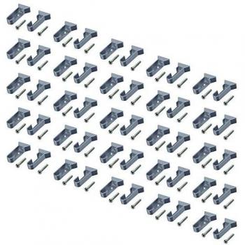Juego de soportes laterales para barra de armario oval, Gris metalizado Emuca 7065925 (Lote de 25)
