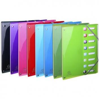 Clasificadores lomo extensible ventanas troqueladas Iderama Â® PP - Tamaño: 24x32 cm para: A4 - Colores surtidos, Carpeta archivadora EXACOMPTA Iderama, DIN