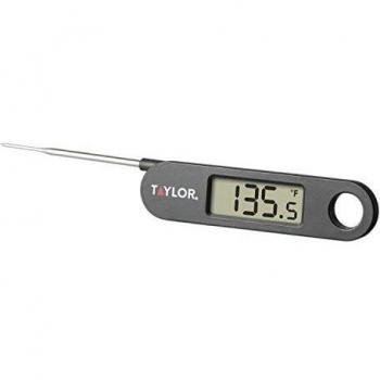 Taylor Precision Products Folding Stem Digital Display Food Thermometer, One Size, Black