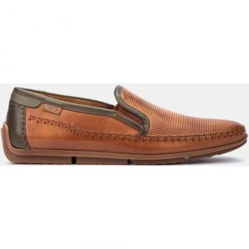 Pikolinos Men's Brown Leather Loafers with Removable Insole and Rubber Sole