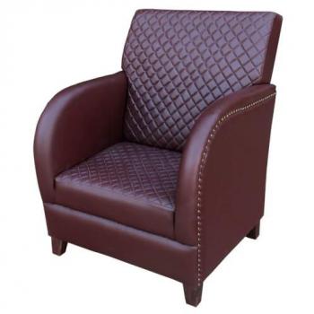 Sillón de polipiel marrón WANDERLUST DECO 83x90x87h cm con 2 puertas