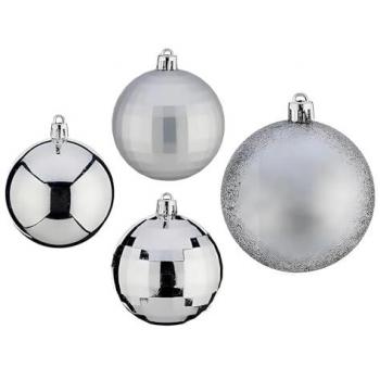 Bolas de Navidad de PVC Plateadas Ø 7 cm - Paquete de 50 Unidades