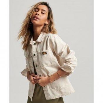 Superdry Women's Vintage Chore Jacket in Organic Cotton Beige