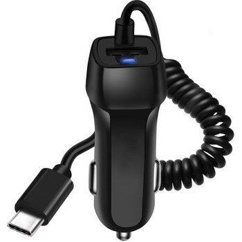 Cargador de Coche Rápido con Cable USB Tipo C y Micro USB para Samsung S10 y Xiaomi