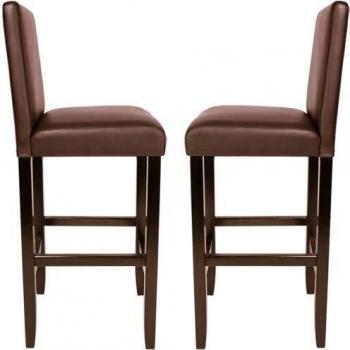 Miadomodo - BHK04-1braun - Lote de 2 taburetes de bar - Aprox. 42 x 41 x 110 cm, marrón