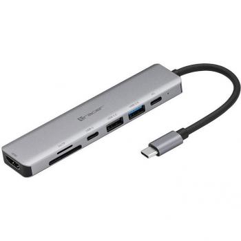 Adaptador Tracer A-2, USB Type-C con lector de tarjetas, HDMI 4K, USB 3.0 y PDW 60W