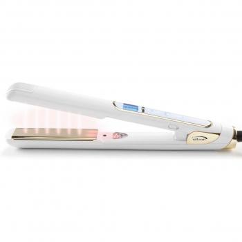 Plancha de Pelo Ultron Mach Plus Glam Blanco y Oro con Infrarrojos