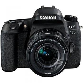 Canon SLR EOS 77D with EF-S 18-55 mm f/4-5.6 IS STM lens - Black