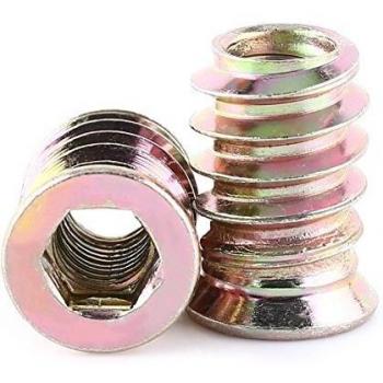 Paquete de 20 piezas M6/M8/M10 de aleación de zinc, tuercas hexagonales, insertos de madera surtidos.