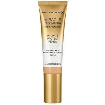 Max Factor Miracle Touch Second Skin Foundation SPF 20, 30 ml, Shade 04 Light Medium