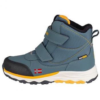 Trollkids Botas De Nieve Hafjell Azul, impermeables, para invierno, zapatos de senderismo, color Steel Blue Marine Mango, talla 34 EU