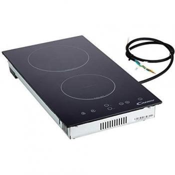 Candy CDH30, Placa Vitrocerámica, 2 Zonas, 30CM, 3KW, Mandos Centrales, Temporizador, Bloqueo de Seguridad, Indicador de Calor, Negro