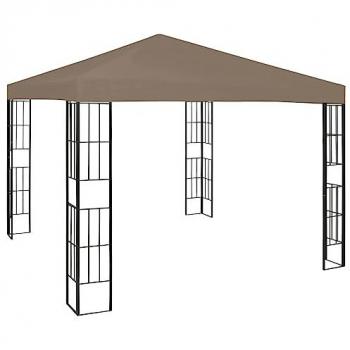 Cenador gris taupe 3x3 m Desmontable para Jardín, Patio, Celebraciones y Bodas