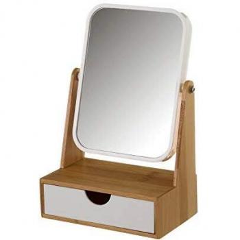 Espejo joyero Blanco de bambú nórdico para Cuarto de baño de 16 x 24 cm Fantasy - LOLAhome