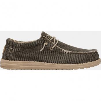 Zapatos HeyDude Wally Braided Kaki - Diseño trenzado en textil con suela Ultralight para hombre