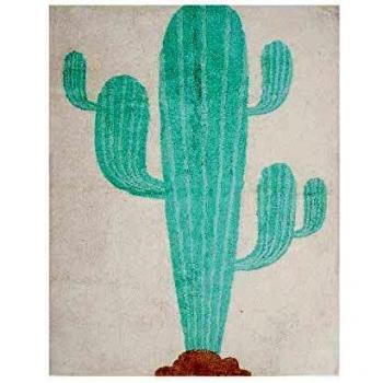 Aratextil – Alfombra infantil de algodón Cactus, multicolor, rectangular, 140 cm