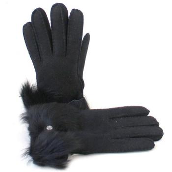 Ugg Ugg-W LONG PILE BOW GLOVE Cuero Mujer Negro S