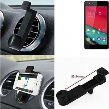 Titular Smartphone para el coche para Wiko Pulp. Parrilla del coche montaje del sostenedor del coche para el teléfono inteligente. De aplicación universal. Negro. Fácil de instalar, sujeción segura. Utilizar el teléfono como un dispositivo de navegac
