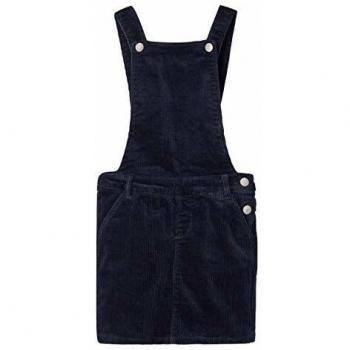 NAME IT NKFANICKA Cord BIBSKIRT - Mono de Terciopelo para niña, Color Azul Dark Sapphire 116
