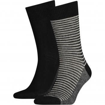 Levi's 168Sf Regular Cut Stripe 2P, Calcetines Altos para Hombre, Negro