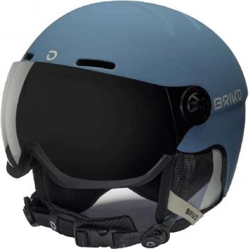 Casco de esquí y snow Briko Teide Visor azul mate con lente espejada gris - S