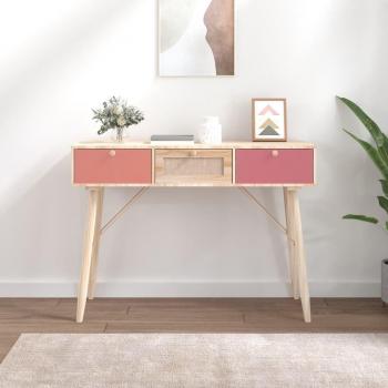 Mueble de TV con puertas de madera contrachapada 105x30x45 cm, color marrón, para salón