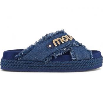 Sandalia de Mujer Criss-Cross en Denim